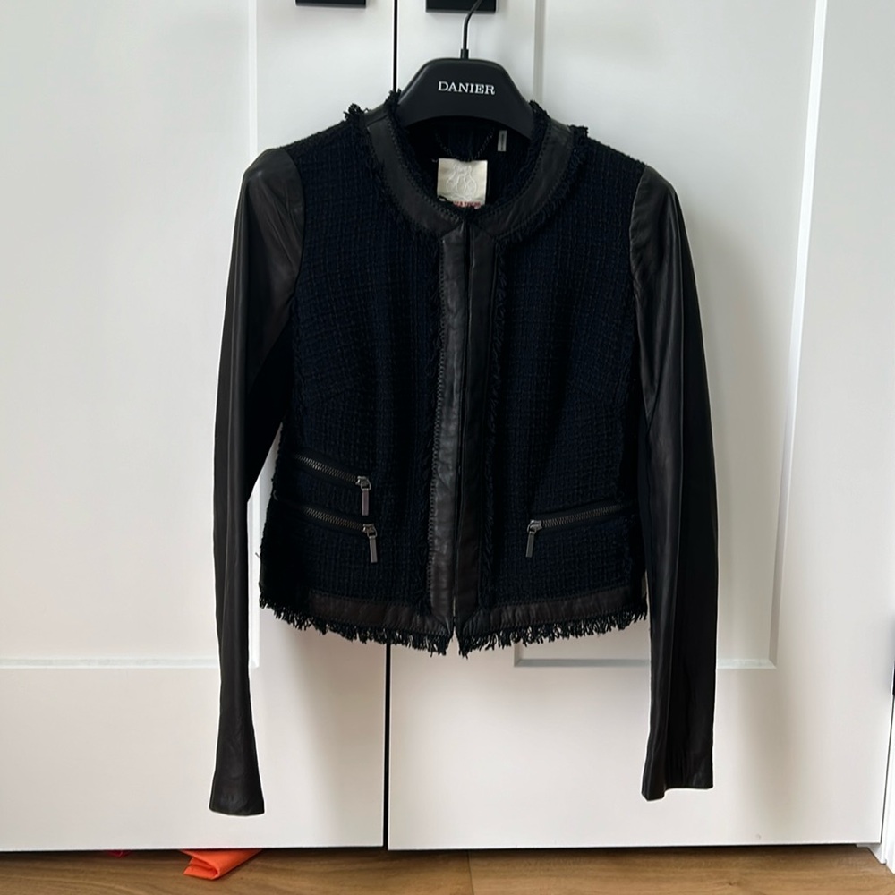 Rebecca Taylor jacket - classic, elegant leather and tweed